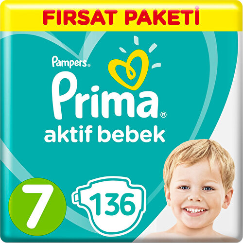 Prima Bebek Bezi 7 Beden Fırsat Paketi 15+ Kg (4*34) 136