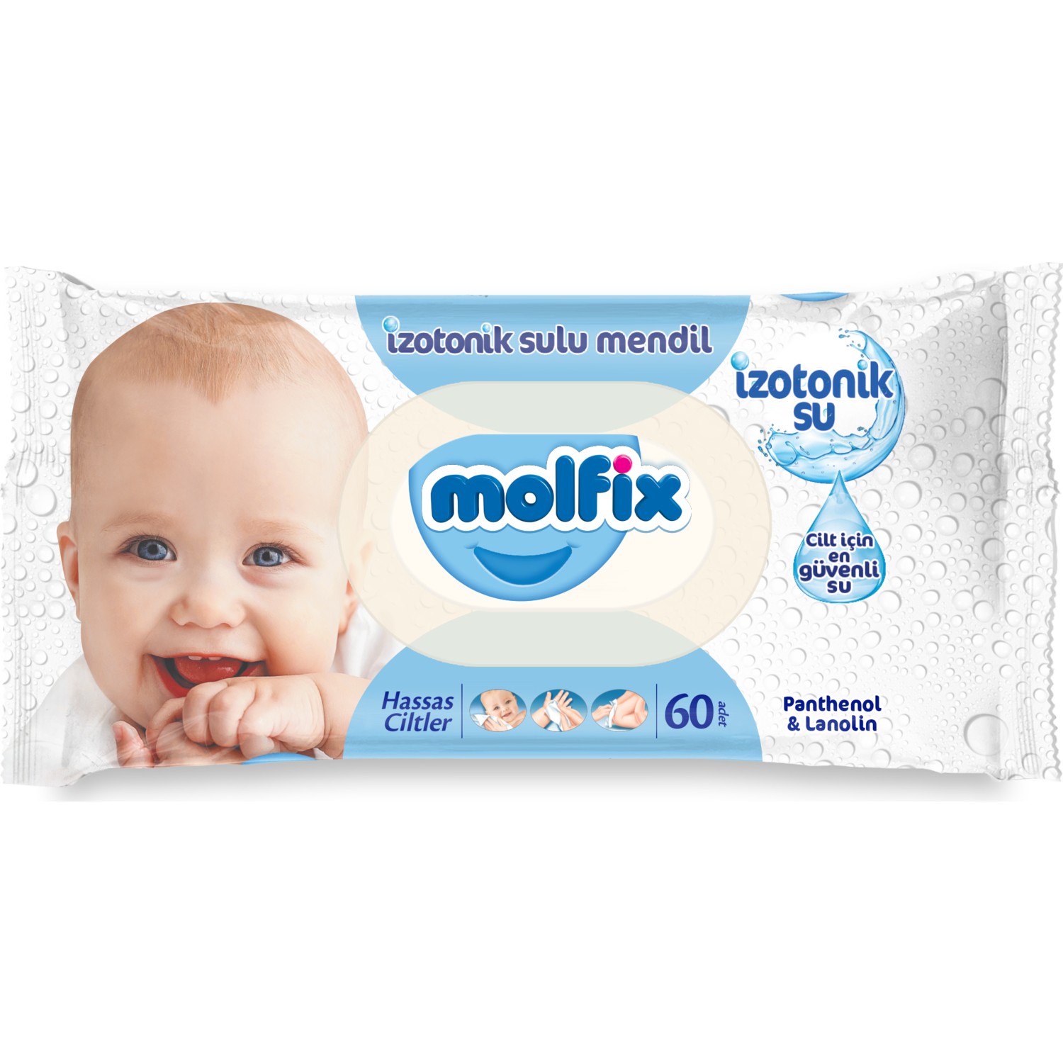 Molfix İzotonik Sulu Islak Mendil Hassas Ciltler 60x12 Adet