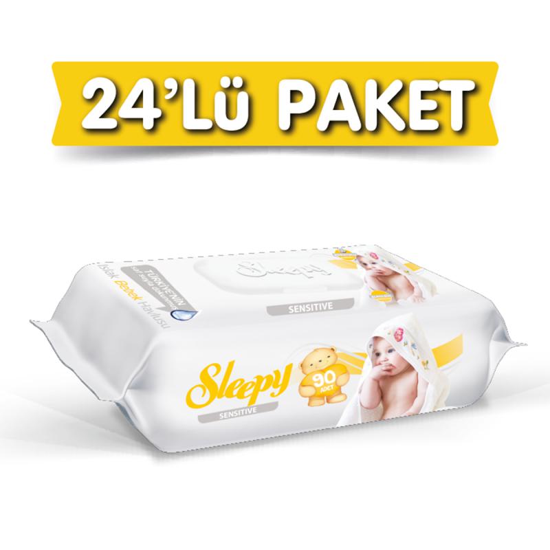 Sleepy Sensitive 90’lı Islak Havlu 24’lü Paket Toplam 2160 Yaprak