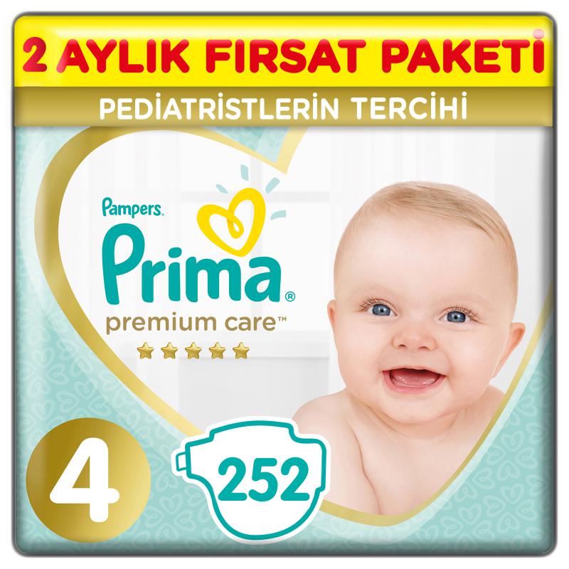 Prima Bebek Bezi Premium Care Aylık Paket Maxi 4 Beden 126’lı X 2 Prima Bebek Bezi Premium Care Aylık Paket Maxi 4 Beden 126’lı X 2