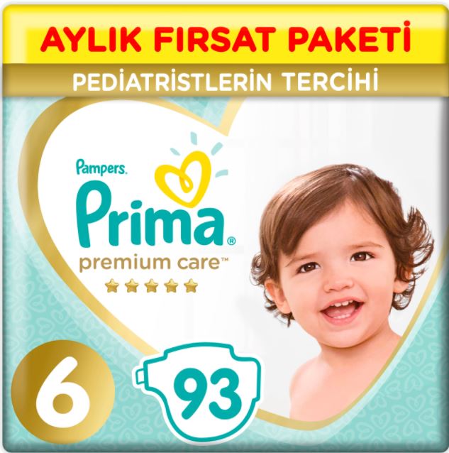 Prima Bebek Bezi Premium Care 6 Beden 93 Adet  Aylık Paket