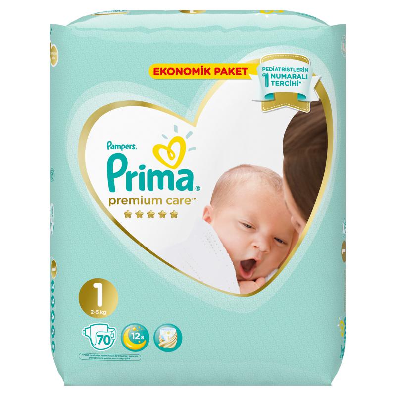 Prima Bebek Bezi Premium Care 1 Beden Jumbo Paket 70 Adet