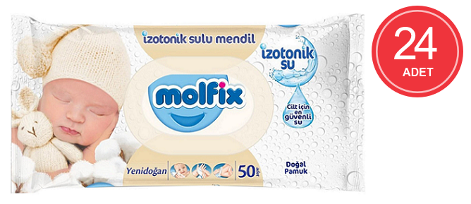 Molfix Yenidoğan Islak Pamuk Mendil 50’li 24 Paket 1200 Yaprak