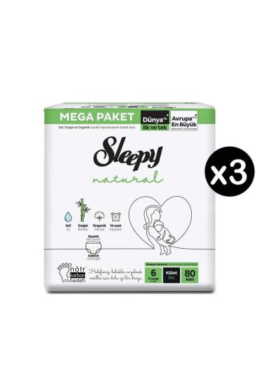 Sleepy Natural 6 Numara Xlarge 240’lı Külot Bez