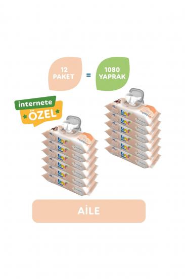 Uni Baby Aile Islak Mendil 12’li 1080 Yaprak