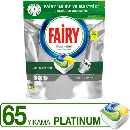 Fairy Platinum Bulaşık Makinesi Deterjanı Kapsülü Limon Kokulu 65 Yıkama