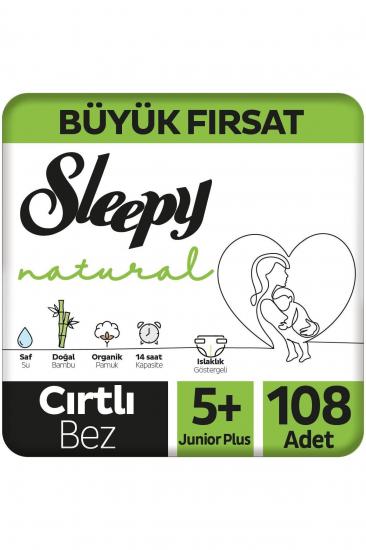 Sleepy Natural Büyük Fırsat Paketi Bebek Bezi 5+ Numara Junior Plus 108 Adet