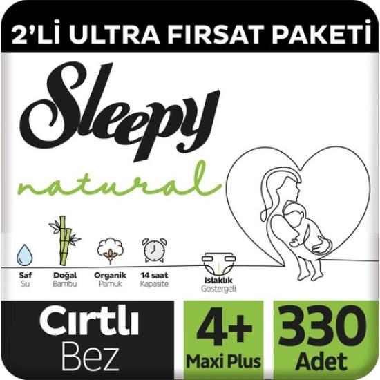 Sleepy Natural 2’li Ultra Fırsat Paketi Bebek Bezi 4+ Numara Maxi Plus 330 Adet