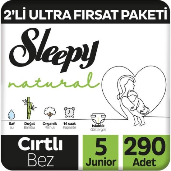 Sleepy Natural 2’li Ultra Fırsat Paketi Bebek Bezi 5 Numara Junior 290 Adet