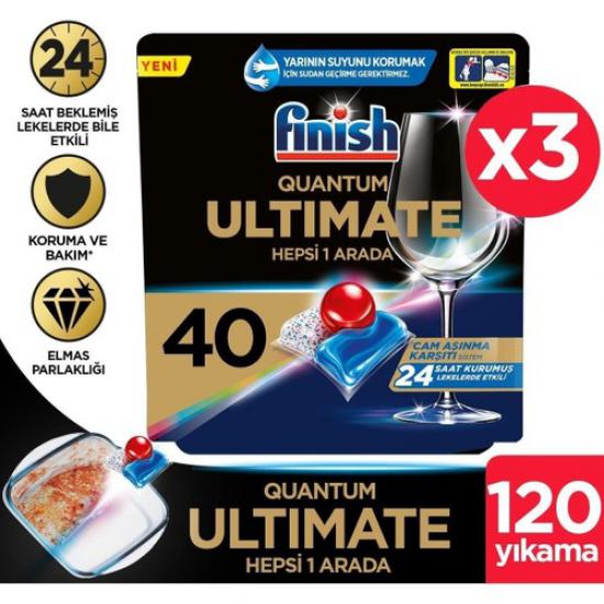 Finish Quantum Ultimate 120 Kapsül (40X3) Bulaşık Makinesi Deterjanı Tableti