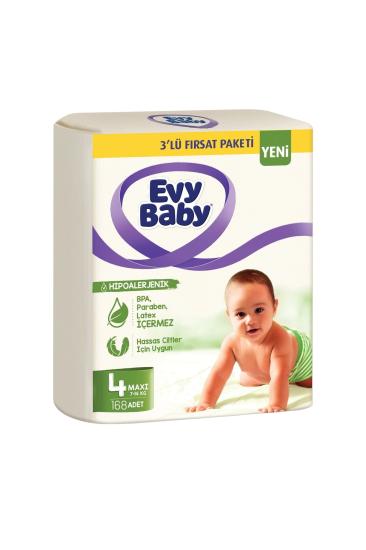 Evy Baby Bebek Bezi 3’lü Fırsat Paketi 4 Numara 168 Adet