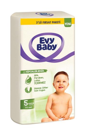 Evy Baby Bebek Bezi 3’lü Fırsat Paketi 5 Numara 132 Adet