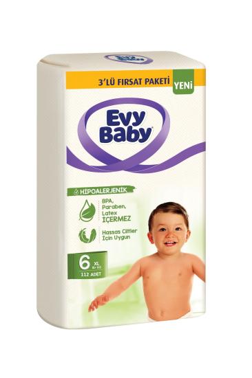 Evy Baby Bebek Bezi 3’lü Fırsat Paketi 6 Numara 112 Adet