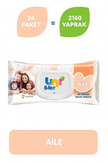 Uni Baby Aile Islak Mendil 24’lü 2160 Yaprak