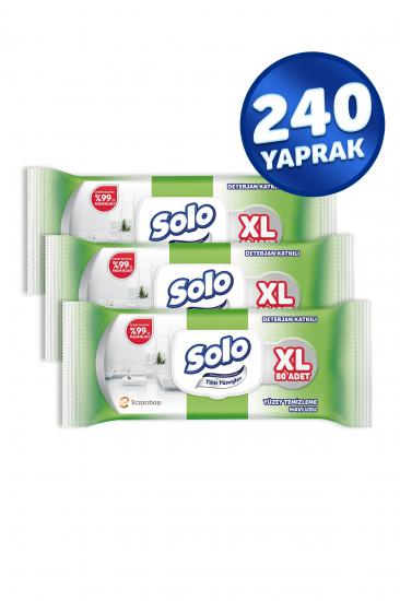 Solo Tüm Yüzeyler Islak Temizleme Havlusu Xl 3’lü 240 Yaprak