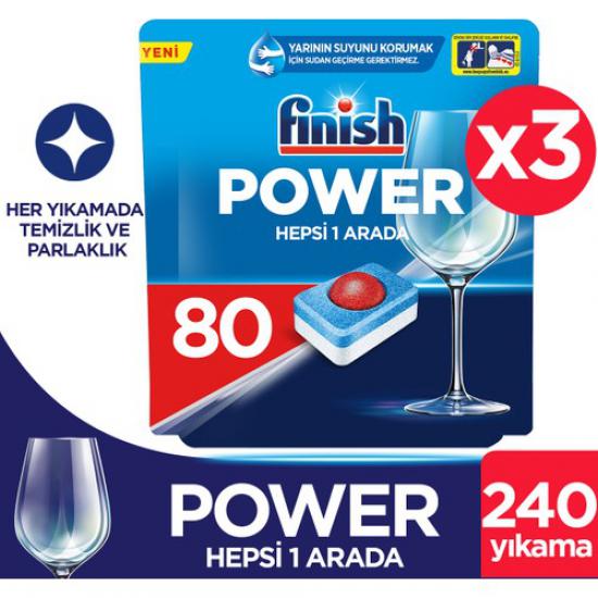 Finish Hepsi Bir Arada Bulaşık Makinesi Deterjanı Tableti 240(80x3) Yıkama