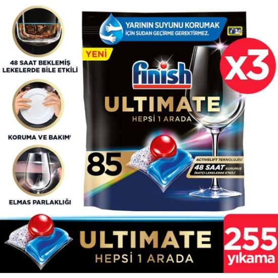 Finish Ultimate 255 Kapsül Bulaşık Makinesi Deterjanı Tableti (85X3)