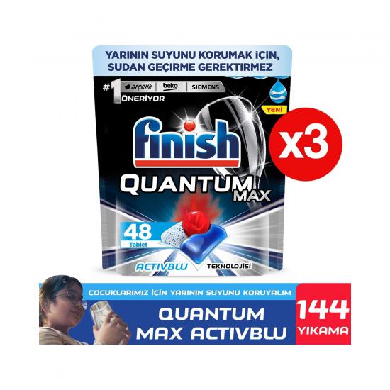 Finish Quantum Max Bulaşık Makinesi Deterjanı 48 Kapsül x 3 Adet