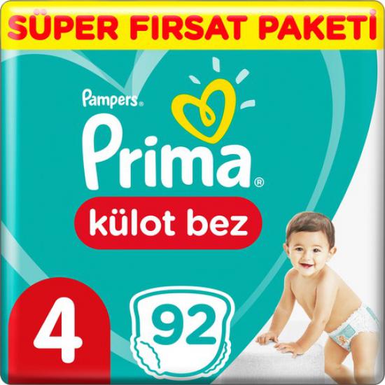 Prima Külot Bebek Bezi 4 Beden 92 Adet Maxi Süper Fırsat Paketi