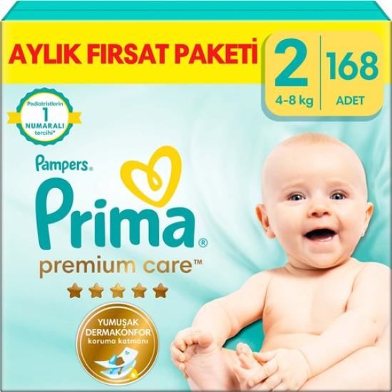 Prima Bebek Bezi Premium Care 2 Numara 168 Adet Aylık Fırsat Paketi