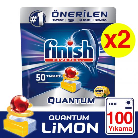 Finish Quantum 100 Tablet Bulaşık Makinesi Deterjanı Limon (50x2)
