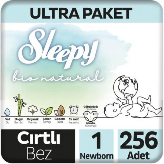 Sleepy Bio Natural U ltra Paket Bebek Bezi 1 Numara Newborn 256’lı