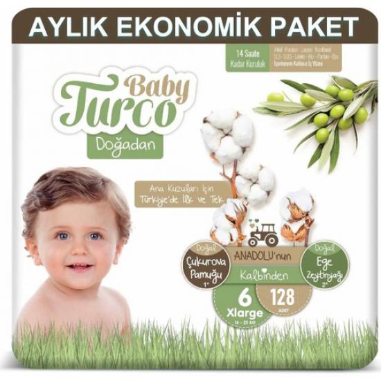 Baby Turco Bebek Bezi Aylık Paket 6 Numara 16-25 kg 128’li
