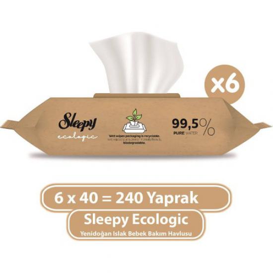 Sleepy Ecologic Yenidoğan Islak Bebek Bakım Havlusu 6X40 (240 Yaprak)
