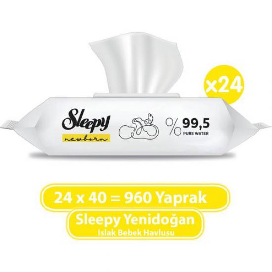 Sleepy Yenidoğan Islak Bebek Havlusu 24x40 (960 Yaprak)