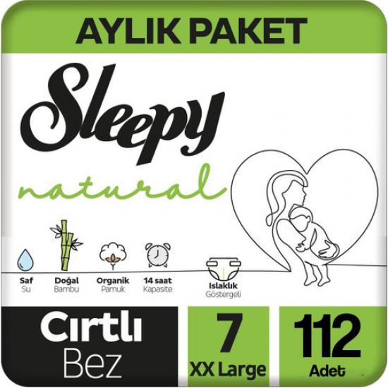 Sleepy Natural Hassas Bebek Bezi 7 Numara 20-30 kg 112’li
