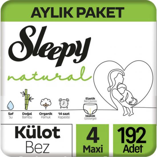 Sleepy Natural 4 Beden Külot Bebek Bezi 192’li