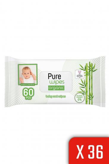 Pure Baby Bambu Islak Havlu 60 Yaprak 36 Paket