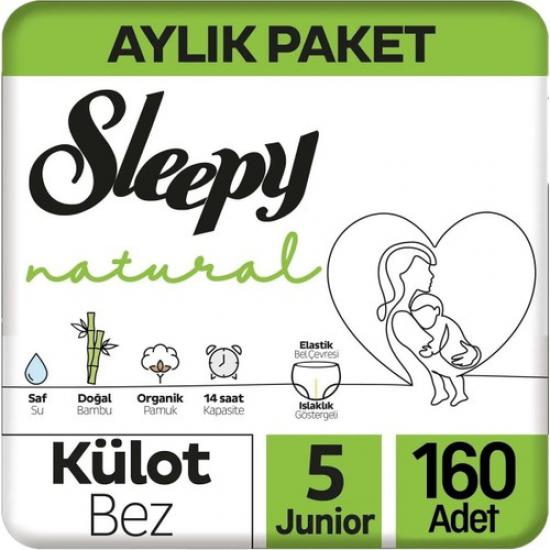 Sleepy Natural Külot Bebek Bezi 5 Beden Junior 4x2’li Jumbo 160 Adet