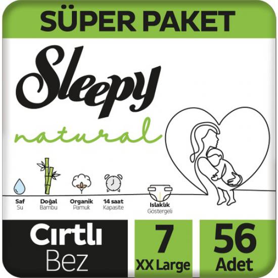 Sleepy Natural Süper Paket Bebek Bezi 7 Numara XXLarge 56 Adet