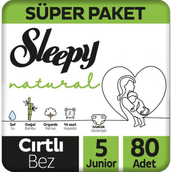 Sleepy Natural Süper Paket Bebek Bezi 5 Numara Junior 80 Adet