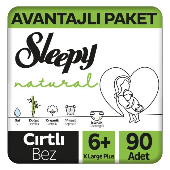Sleepy Natural Avantajlı Paket Bebek Bezi 6+ Numara Xlarge Plus 90 Adet