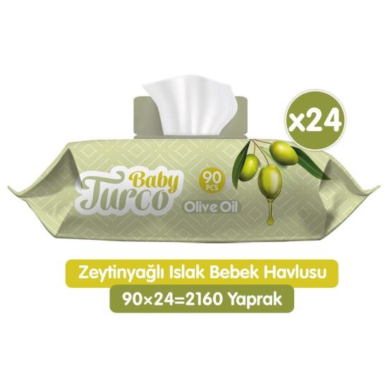 Baby Turco Zeytinyağlı Islak Bebek Havlusu 24 x 90 Adet