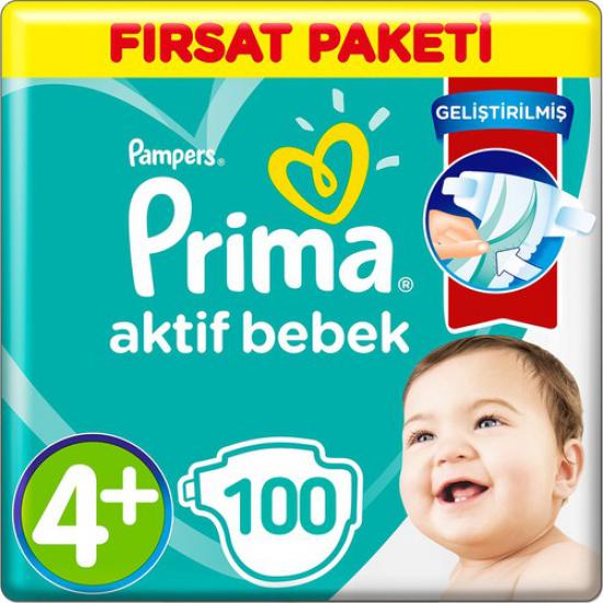 Prima 4+ Beden Bebek Bezi Fırsat Paketi 10-15 Kg (2*50) 100