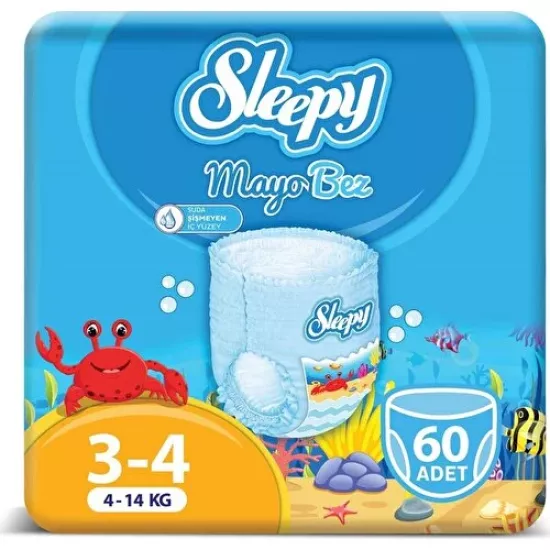 Sleepy Mayo Külot Bez 4 Numara Max 3’Lü Paket 4-14 Kg 60 Adet