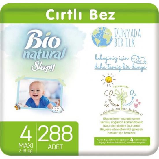 Sleepy Bio Natural Bebek Bezi 4 Numara Maxi 288 ’li