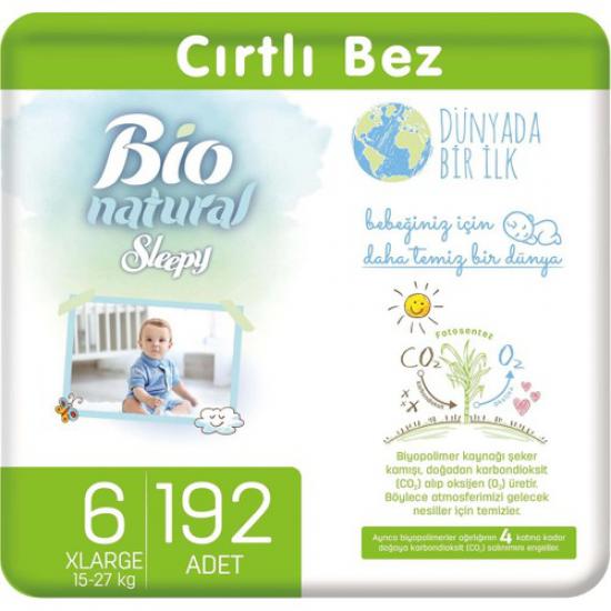 Sleepy Bio Natural Bebek Bezi 6 Numara Xlarge 192’LI