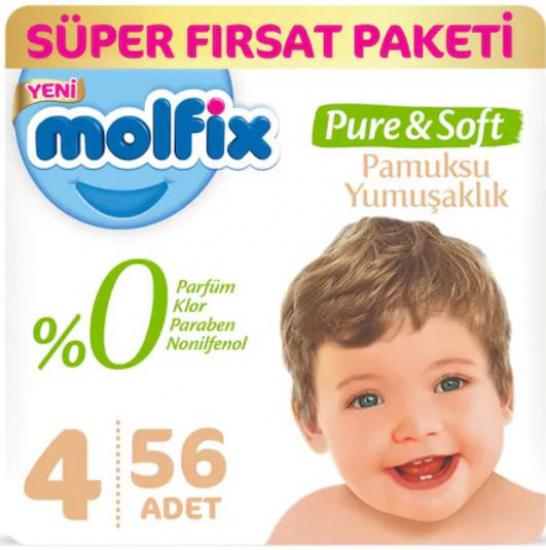 Molfix Pure&Soft Bebek Bezi 4 Beden 7-14 Kg 56 Adet