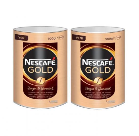 Nescafe Gold Çözünebilir Kahve 900 gr Teneke x 2 Adet