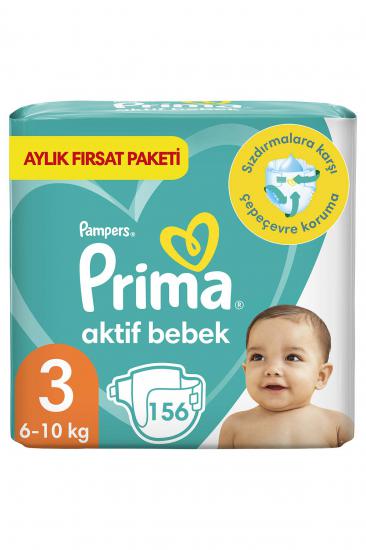 Prima Bebek Bezi Aktif 3 Beden Aylık Fırsat Paketi 156 Adet