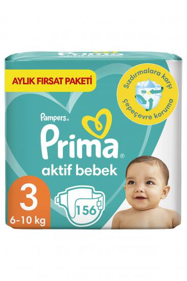 Prima Bebek Bezi Aktif  3 Beden Aylık Fırsat Paketi 156 Adet