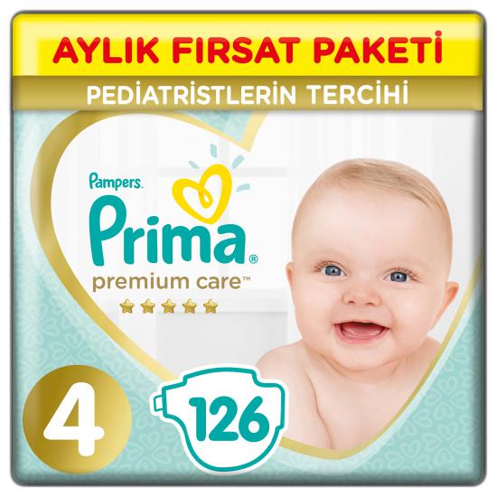 Prima Bebek Bezi Premium Care 4 Beden Aylık Paket 126 Adet