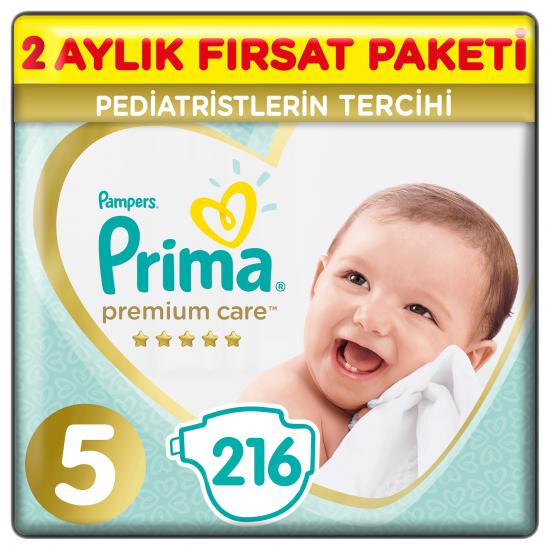 Prima Bebek Bezi Premium Care Aylık Paket Junior 5 Beden 108 X 2