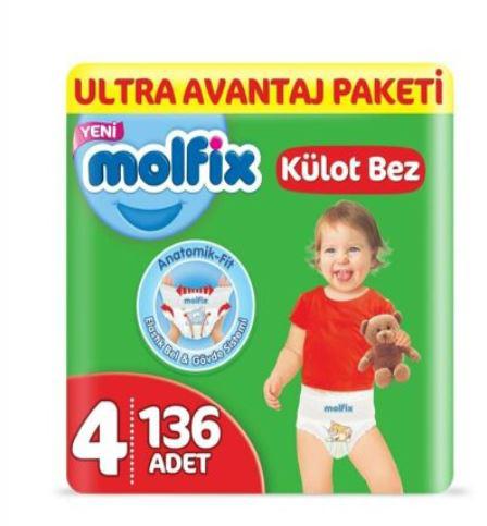 Molfix Külot Bebek Bezi 4 No 9-14 Kg 136’lı Ultra Avantaj Paketi