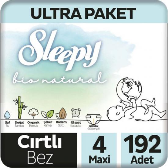 Sleepy Bio Natural U ltra Paket Bebek Bezi 4 Numara Maxi 192 Adet