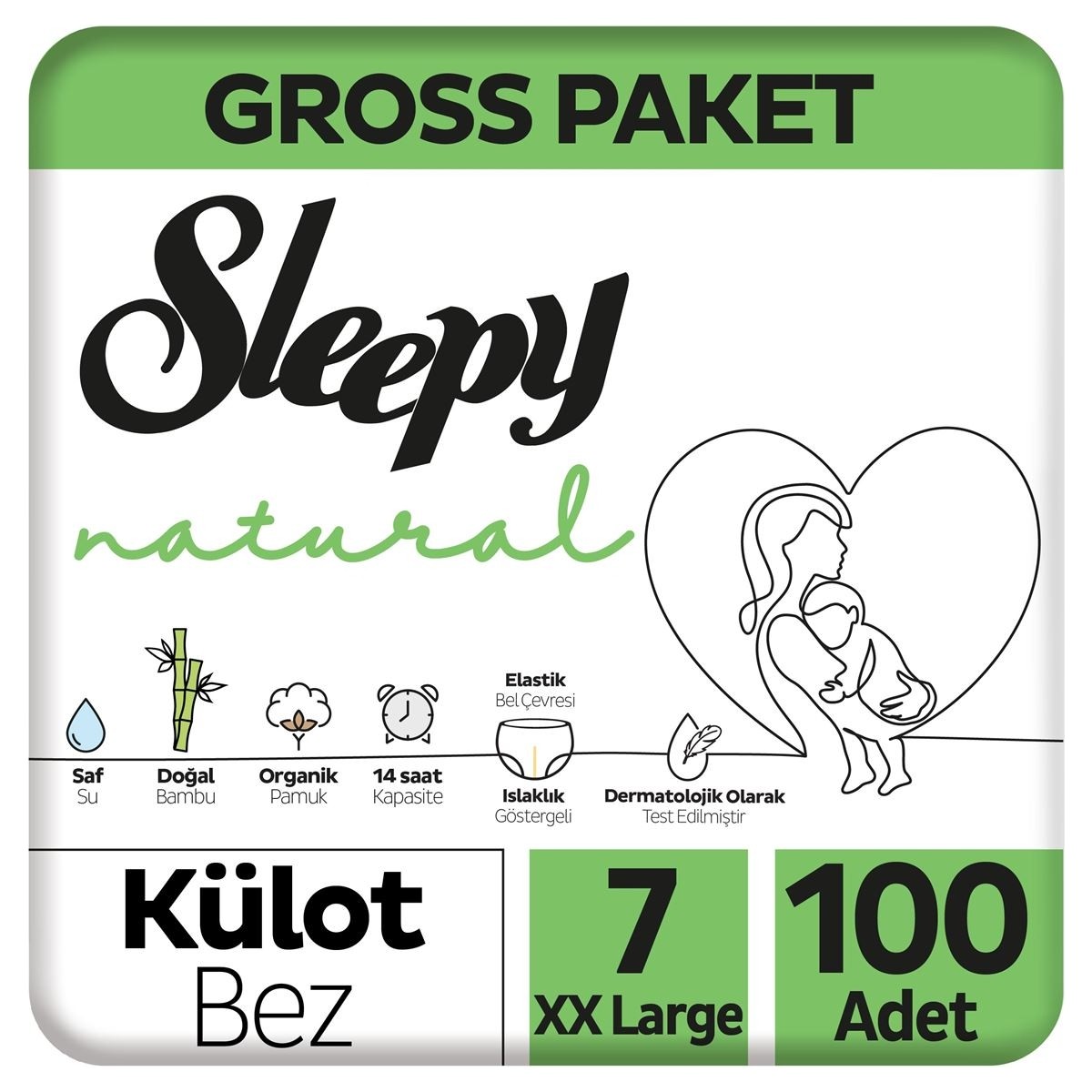 Sleepy Natural Gross Paket Külot Bez 7 Numara Xxlarge 100 Adet